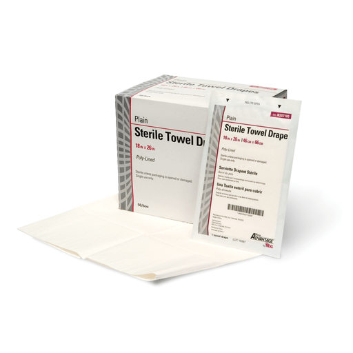PRO ADVANTAGE STERILE TOWEL DRAPE - Plain Towel Drape, 18" x 26", Folded To 4" x 6", Latex Free (LF), 50/bx, 6 bx/cs (40 cs/plt) | Quantity - 1x CS
