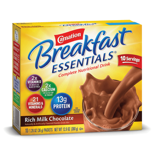 NESTLE CARNATION INSTANT BREAKFAST POWDER - Carnation Instant Breakfast, Chocolate, 10/bx, 6 bx/cs (Minimum Expiry Lead is 90 days; Non-Returnable)(Nestle products cannot be sold online without Nestle's prior written permission) | Quantity - 1x CS