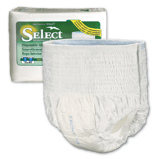 PRINCIPLE BUSINESS SELECT DISPOSABLE ABSORBENT UNDERWEAR - Underwear, Small Select DAU, 22"-36", 80-125 lbs, Capacity 14.5 fl oz, 22/bg, 4bg/cs | Quantity - 1x CS