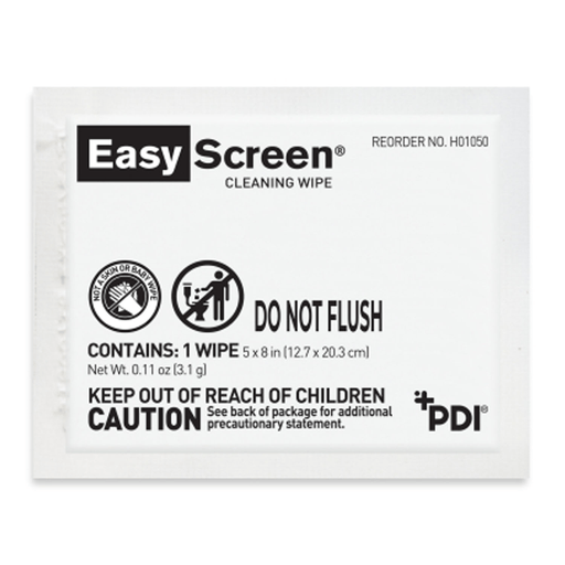 PDI EASY SCREEN - Easy Screen Cleaning Wipe, 5"x8", 1/pk, 50 pk/bx, 10 bx/cs | Quantity - 1x CS
