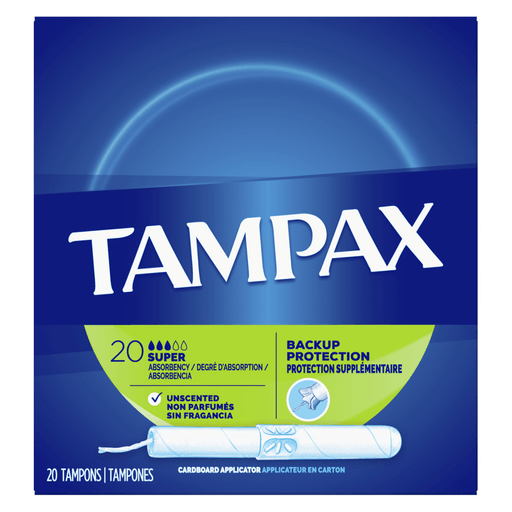 P&G DISTRIBUTING TAMPAX TAMPONS - Tampax Super Absorbency Tampons, Unscented, 20/bx, 24 bx/cs | Quantity - 1x CS