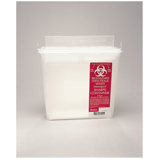 PLASTI WALL MOUNTED SHARPS DISPOSAL SYSTEM - Container, 5 Qt, Clear, 10/bx, 2 bx/cs (20 cs/plt) (Item is on allocation. Supplie may be limited or there may be longer than normal lead times) | Quantity - 1x CS