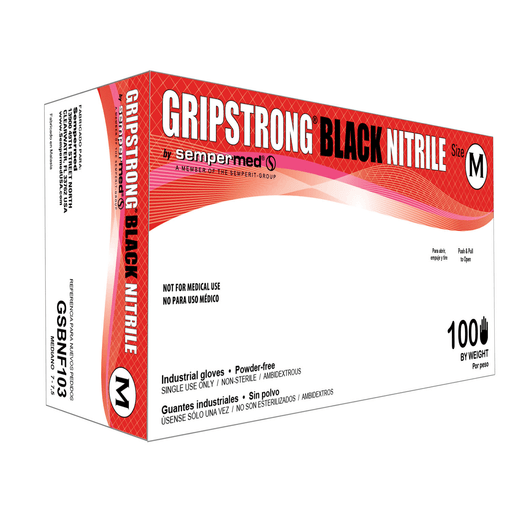 HARPS USA GRIPSTRONG GENERAL PURPOSE NITRILE GLOVE - General Purpose Glove, Nitrile, Powder-Free, Textured, Black, X-Large, 100/bx, 10 bx/cs | Quantity - 1x CS