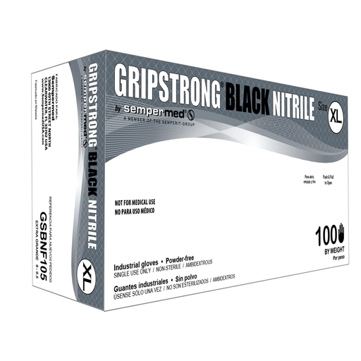 HARPS USA GRIPSTRONG GENERAL PURPOSE NITRILE GLOVE - General Purpose Glove, Nitrile, Powder-Free, Textured, Black, X-Large, 100/bx, 10 bx/cs | Quantity - 1x CS