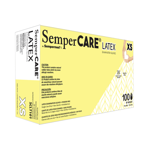 HARPS USA SEMPERCARE LATEX EXAM GLOVES - POWDER-FREE - Exam Glove, Latex, Powder-Free (PF), Textured, Medium, 100/bx, 10 bx/cs (70 cs/plt) | Quantity - 1x CS