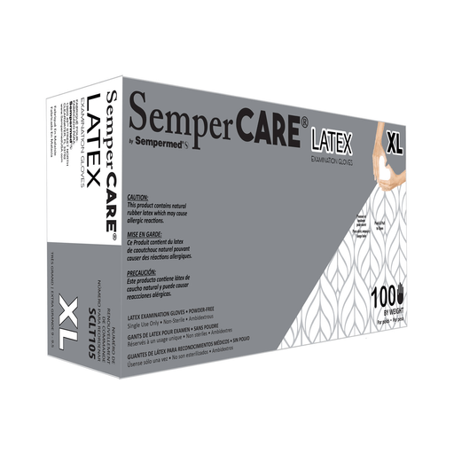 HARPS USA SEMPERCARE LATEX EXAM GLOVES - POWDER-FREE - Exam Glove, Latex, Powder-Free (PF), Textured, Medium, 100/bx, 10 bx/cs (70 cs/plt) | Quantity - 1x CS