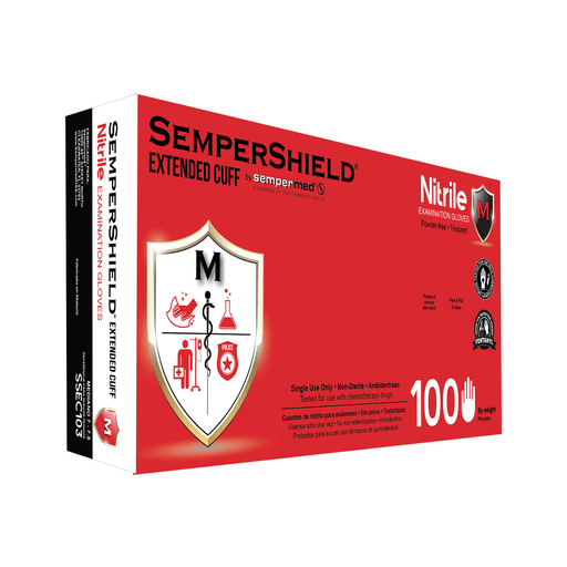 HARPS USA SEMPERSHIELD NITRILE EXTENDED CUFF EXAM GLOVE - Exam Glove, Nitrile, Extended Cuff, Powder-Free, Blue, X-Large, 100/bx, 10 bx/cs | Quantity - 1x CS