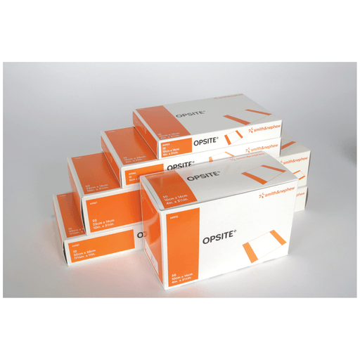 SMITH & NEPHEW OPSITE TRANSPARENT ADHESIVE FILM DRESSINGS - Film Dressing, 5" x 4", 10/pkg, 10 pkg/cs | Quantity - 1x CS