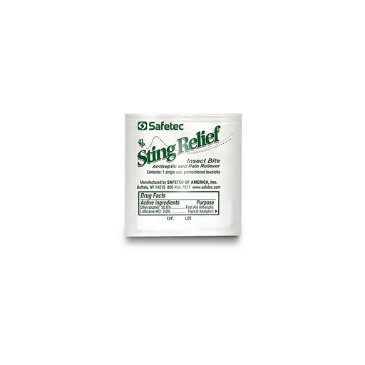 SAFETEC STING RELIEF - Sting Relief Wipe, 10/bx, 100 bx/cs | Quantity - 1x CS
