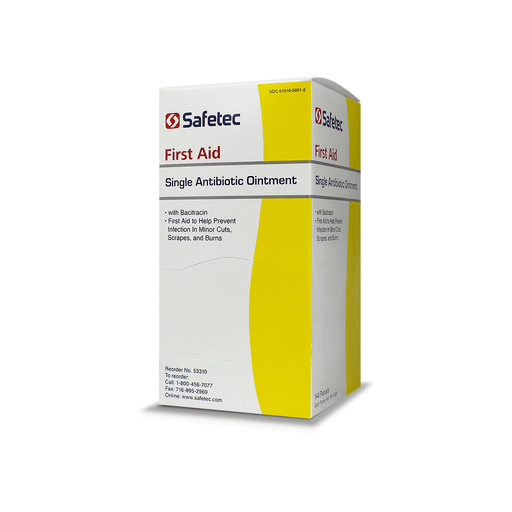 SAFETEC SINGLE ANTIBIOTIC OINTMENT WITH BACITRACIN ZINC - Single Bacitracin .9 Pouch, 144 pch/bx, 12 bx/cs | Quantity - 1x CS