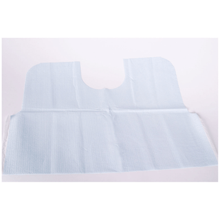 TIDI 3-PLY TISSUE/POLY CONTOUR BIB - Deluxe PolyTowel, Neck Cutout, 17" x 18", Blue, 500/cs (20 cs/plt) | Quantity - 1x CS