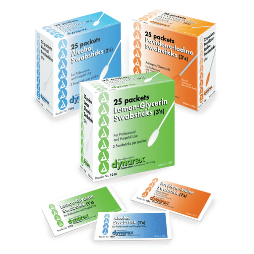 DYNAREX SWABSTICKS - Lemon/ Glycerin Swabstick, 3s, 25 pk/bx, 10 bx/cs | Quantity - 1x CS