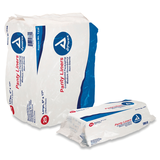 DYNAREX DISPOSABLE PANTY LINERS - Panty Liners, 6" x 17", 25/bg, 10 bg/cs | Quantity - 1x CS