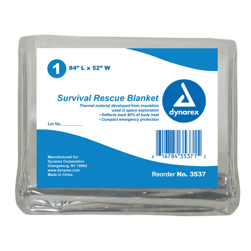 DYNAREX FOIL EMERGENCY RESCUE BLANKET - Emergency Rescue Blanket, 52" x 84", 120/cs | Quantity - 1x CS