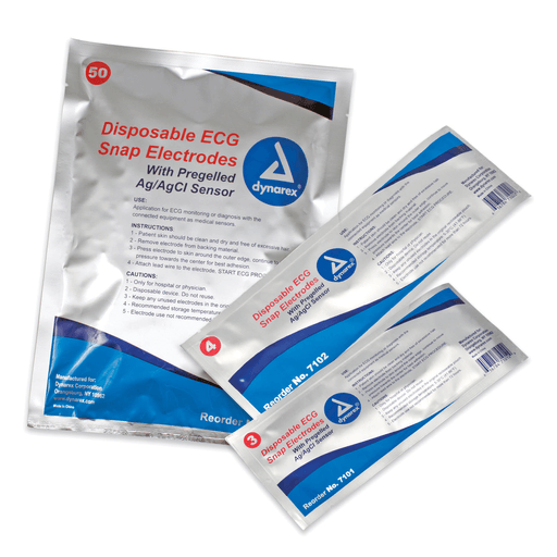 DYNAREX ECG SNAP ELECTRODES - Snap Electrodes, 4/pch, 150 pch/cs | Quantity - 1x CS