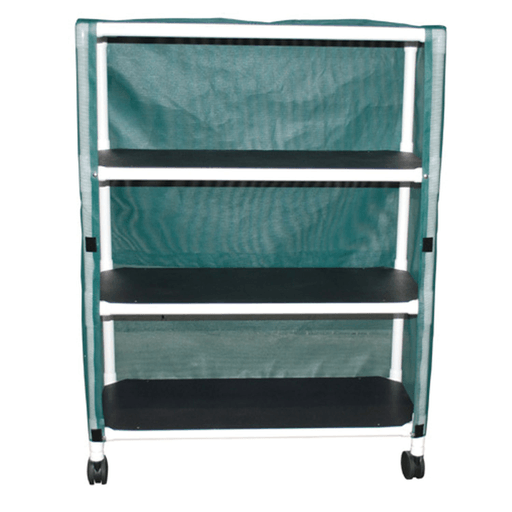 MJM ECHO LINE HAMPERS - Echo 3-Shelf Linen Cart, Mesh or Solid Vinyl Cover, Shelf size 20" x 45", 75 lbs per Shelf | Quantity - 1x EA