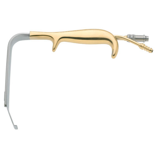 BR SURGICAL TEBBETTS STYLE RIGHT ANGLE RETRACTOR - Tebbetts Right Angle Retractor with Teeth, Fiberoptical Illumination Port & Smoke Evacuator, 30 x 120mm | Quantity - 1x EA