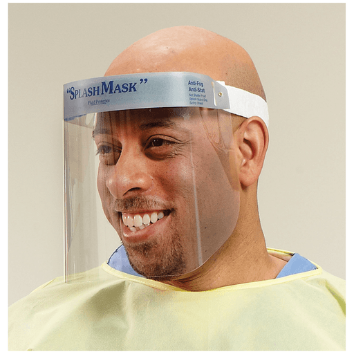ENCOMPASS SPLASH FACE MASK SHIELD - Face Mask Shield, Half Face, Clear, Velcro Strap, Vented Foam, 50/cs | Quantity - 1x BX