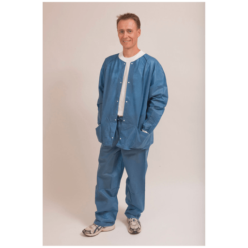 ENCOMPASS WARM UP JACKET - Warm Up Jacket, X-Large, Blue, Long Sleeve, Knit Collar & Cuffs, Limited Use, 24/cs | Quantity - 1x CS