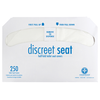 HOSPECO DISCREET SEAT TOILET SEAT COVER - Toilet Seat Cover, Half Fold, 250/pk, 20 pk/cs | Quantity - 1x CS
