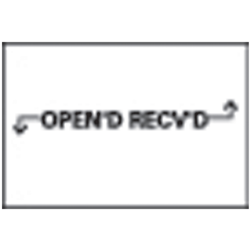 TIMEMED CS-2 LABELING SYSTEM - Single Ply Labels, 5/8" x 15/16", Autoclavable Adhesive, White, Black "Open'd Recv'd" Imprint, 1,000/rl, 24 rl/bx | Quantity - 1x BX