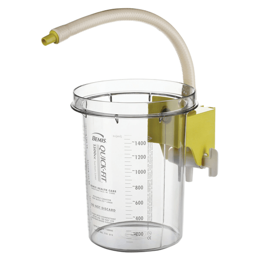 BEMIS QUICK-FIT SUCTION LINER SYSTEM - Reusable Outer Canister, 1500cc, Built-In Stopcock, Yellow Bracket | Quantity - 1x EA