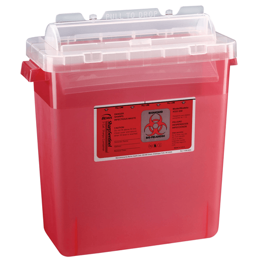 BEMIS SHARPS CONTAINERS - Sharps Container, 2 Gal, Translucent Red, 30/cs | Quantity - 1x CS