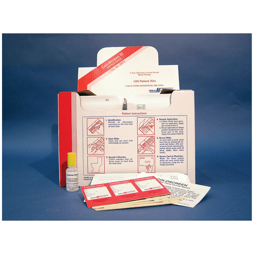 HELENA COLOSCREEN OFFICE PACK - ColoScreen Office Pack, 100 Triple Unit Slides, 6 x 15mL Developers, Applicators, Envelopes, CLIA Waived, 100/bx | Quantity - 1x BX