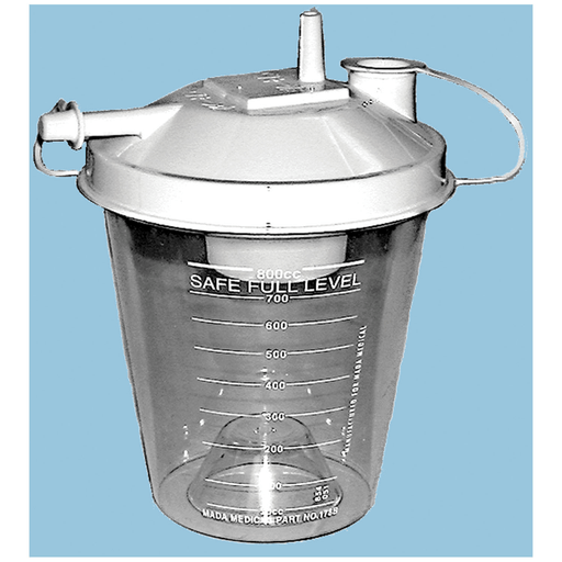 MADAVAC PORTABLE ASPIRATOR ACCESSSORIES - Vacuum Bottle, Plastic, Disposable 800cc For #178 & #172, Single Patient Use, 10/bx | Quantity - 1x BX