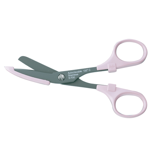 MILTEX NURSES SCISSORS - Nurses Scissors, 5" (14.0cm), Fluoride Coated, Coated Safety Guard, Pink | Quantity - 1x EA