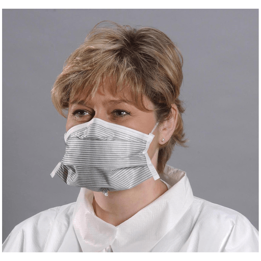 ALPHA PROTECH CRITICAL COVER PFL LASER MASK - Face Mask, Grey Stripe with Single Band, 35/bx, 6 bx/cs | Quantity - 1x CS