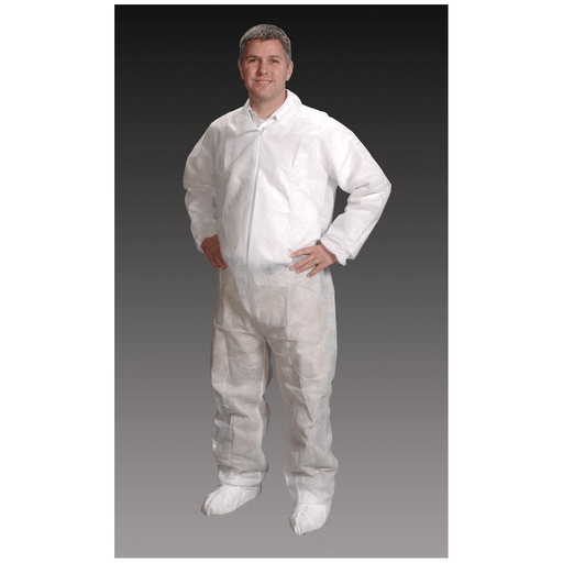 ALPHA PROTECH CRITICAL COVER GENPRO COVERALLS - Coveralls, Large, White, Elastic Wrist, Ankle & Back, 25/cs | Quantity - 1x CS