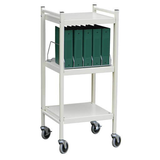 OMNIMED BEAM OMNICART CHART RACKS - Standard Omnicart For Binders, 2" Spine, Holds 10 Ring Binders Per Shelf, Chart Rack, 3 Shelves, 2 Organizers, 20 Capacity, 43"H x 34"W x 17"D | Quantity - 1x EA