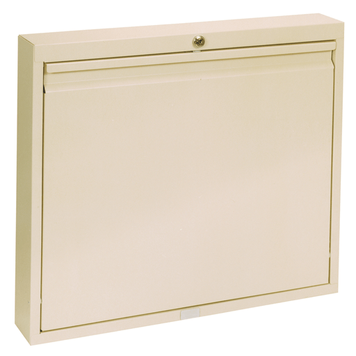 OMNIMED BEAM DELUXE WALL DESKS - Single Size Wall Desk, Manual Close Door & Flat Key, Beige, 23"H x 18"W x 4"D | Quantity - 1x EA