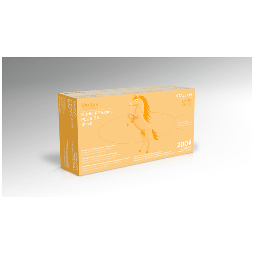 VENTYV NITRILE POWDER FREE EXAM GLOVE PLUS 3.5 (STALLION) - Glove, Exam, Nitrile, Plus, Stallion, Powder-Free, X-Small, 100/bx, 10bx/cs | Quantity - 1x CS