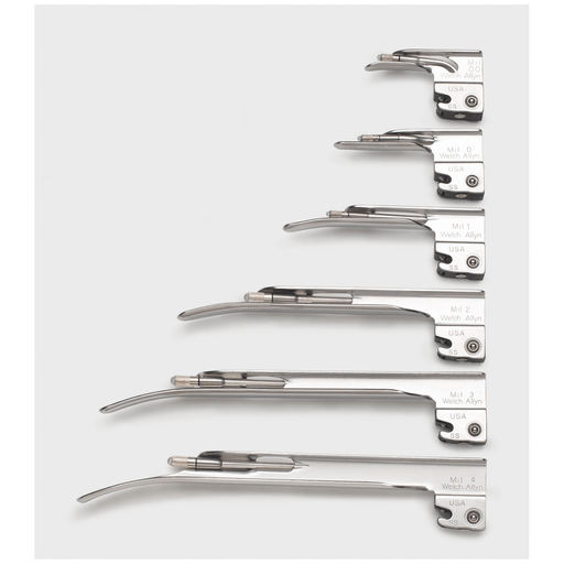 WELCH ALLYN LARYNGOSCOPE BLADES - Miller Blade, Size 0 | Quantity - 1x EA