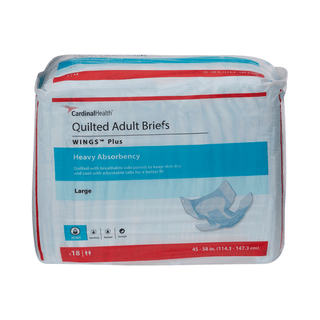 Incontinence Briefs, Heavy Absorbency, Large | 45"-58", Blue, Wings | Quilted (18 EA/BG | 4 BG/CS) | Quantity - 1x CS72