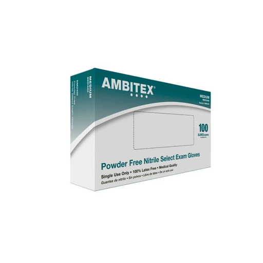 Exam Gloves, Nitrile, Medium, Blue, Powder-Free (100 EA/BX | 10 BX/CS) | Quantity - 1x BX100