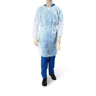 Isolation Gowns, Poly-coated, Universal, White, Barrier (50 EA/CS) | Quantity - 1x CS50