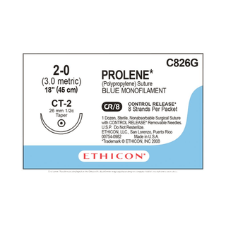 Sutures, Prolene | Monofilament, Size 2-0 | 18", Blue, CT-2 (12 EA/BX) | Quantity - 1x BX12