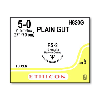 Sutures, Surgical Gut, FS-2 | Size 5/0, 27" (12 EA/BX) | Quantity - 1x BX12