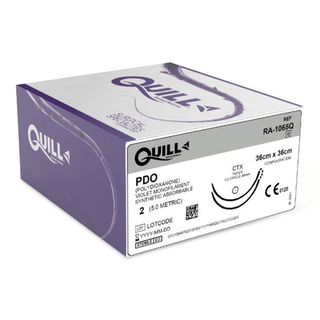 Sutures, PDO | Bidirectional, Size 2-0 | 36" | 48 mm, Violet, 1/2 Circle | Taper Point | CTX (12 EA/BX) | Quantity - 1x BX12