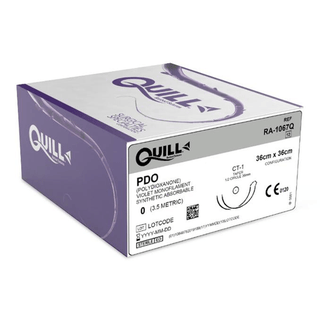 Sutures, PDO | Taper Point, Size 0-0 | 36 cm x 36 cm | 36 mm, 1/2 Circle | (12 EA/BX) | Quantity - 1x BX12