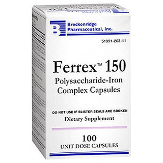 OTC | Iron Supplement, Caplets, 150 mg, Ferrex (100 EA/BT | 24 BT/CS) | Quantity - 1x Bottle