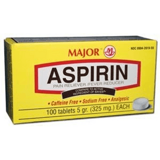 OTC | Aspirin, Tablets, 325 mg, Film Coated (100 EA/BT) | Quantity - 1x Each