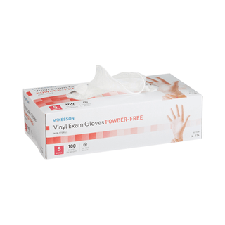 Exam Gloves, Vinyl, Small, Clear, Standard Cuff | Not Chemo Approved (100 EA/BX | 10 BX/CS) | Quantity - 1x CS1K