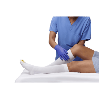 Anti-Embolism Stockings, Knee Length, Large, Blue Toe | Red Top, Long (12 PR/CS) | Quantity - 1x CS12