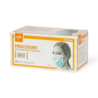 Procedure Masks, Earloops, Blue,  (50 EA/BX | 6 BX/CS) | Quantity - 1x BX50