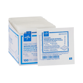 Gauze Sponges, Sterile, 2" x 2", 12-Ply (100 EA/BX | 24 BX/CS) | Quantity - 1x BX100