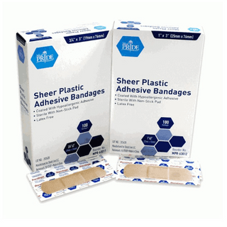 Adhesive Bandages, Plastic | Strips, 1" x 3", Sterile (100 EA/BX | 24 BX/CS) | Quantity - 1x BX100
